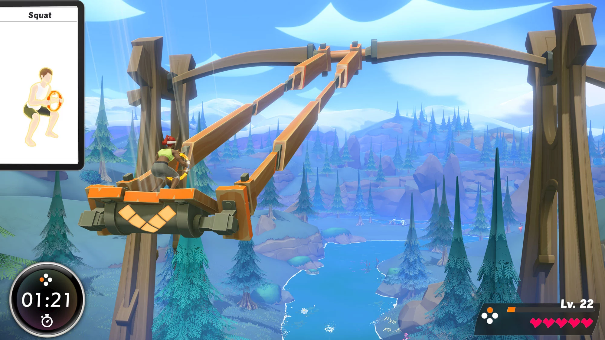 Ring Fit Adventure has mini-games played by performing fit skills like squats