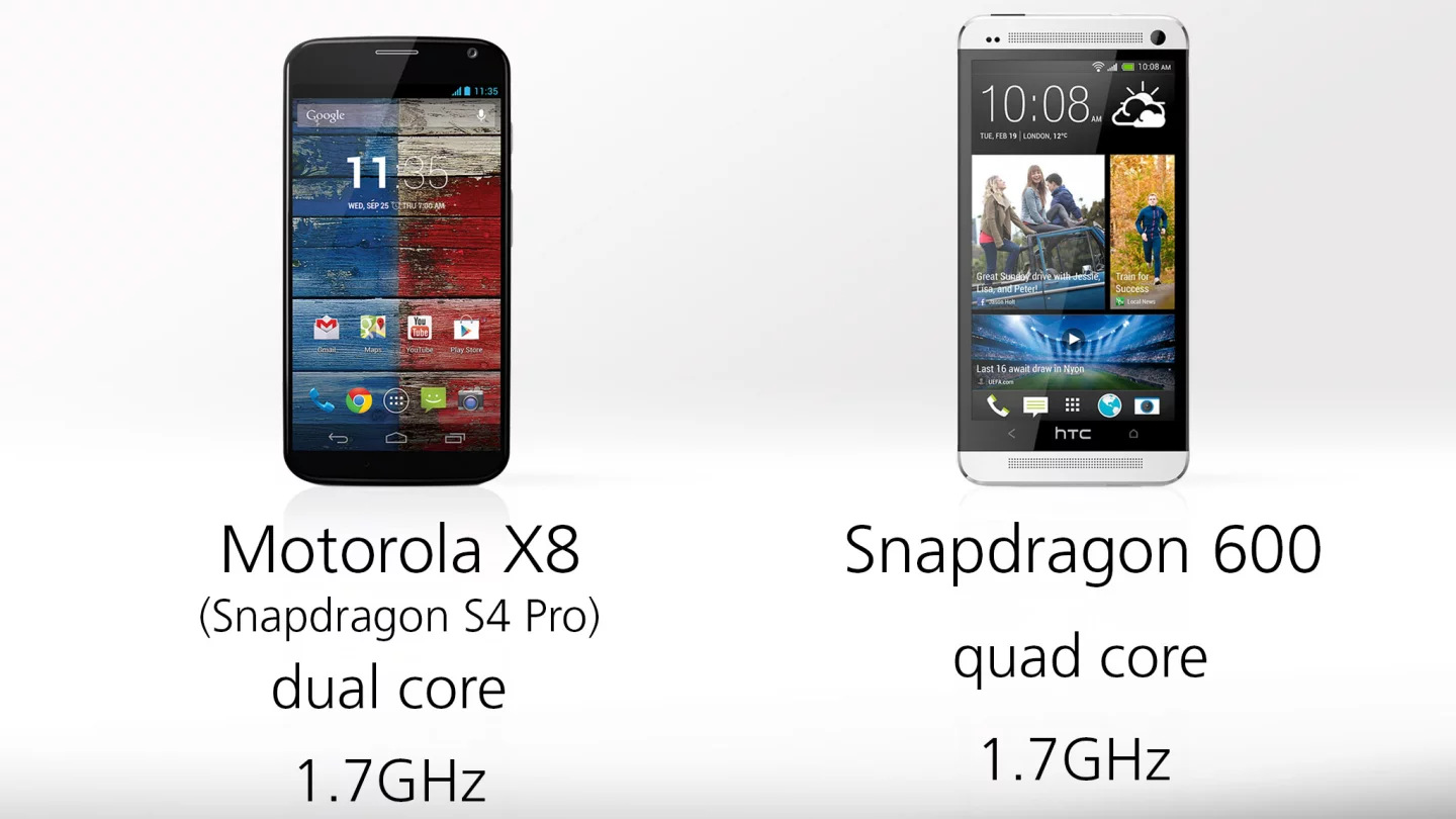 The One has the faster processor, but you might not notice much of a difference in day-to-day use