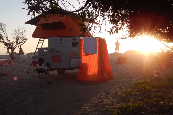Mobilight offers a variety of options, including an exterior shower, roof-top tent, slide-out kitchen and full water system