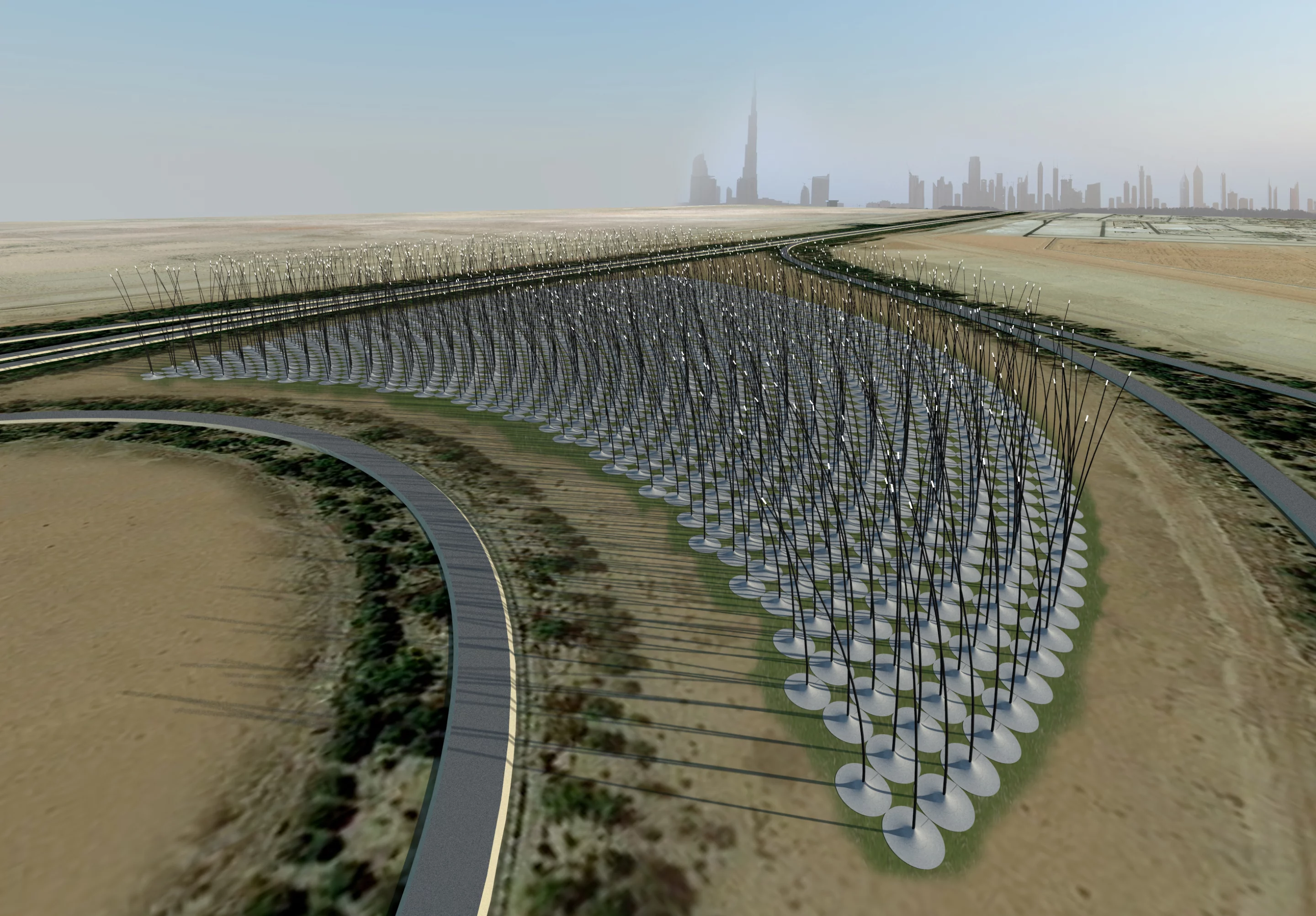The Windstalk concept would generate electricity from the wind without turbines