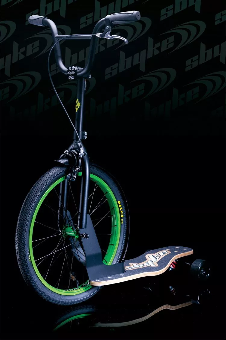 The sbyke scooter - with fixed-position front wheel and rear-wheel, weight-shifted steering