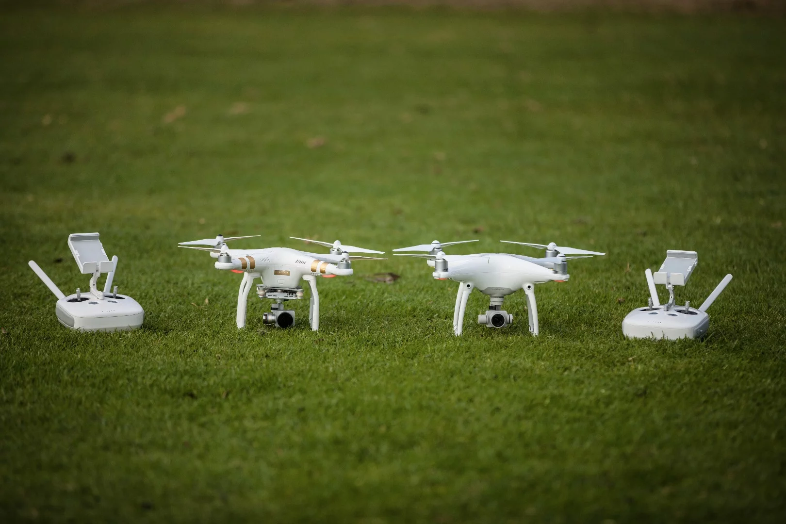 DJI's Phantom 4, right, is a significant and worthy upgrade to the Phantom 3, left