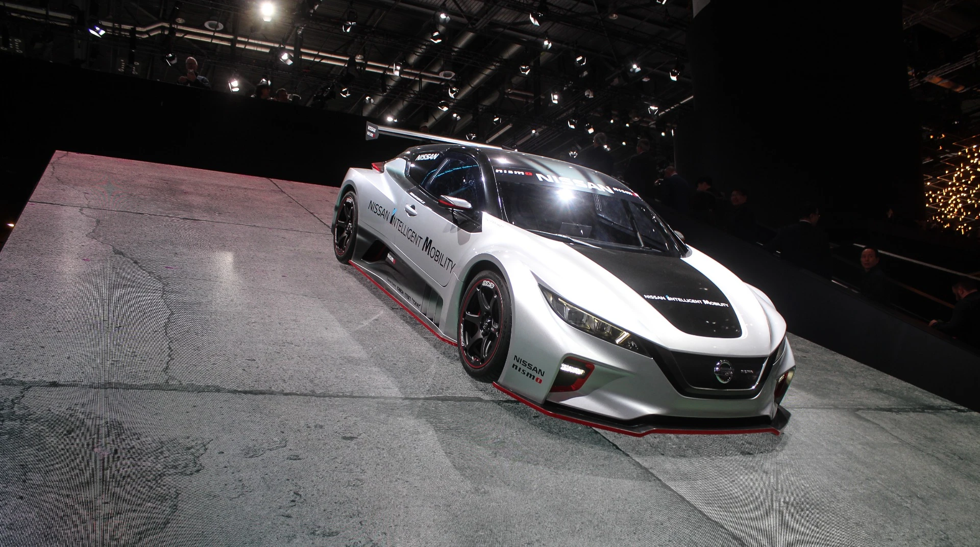 Nissan Nismo attracts visitors to Nissan's booth as they descend to the lower level of the Geneva show