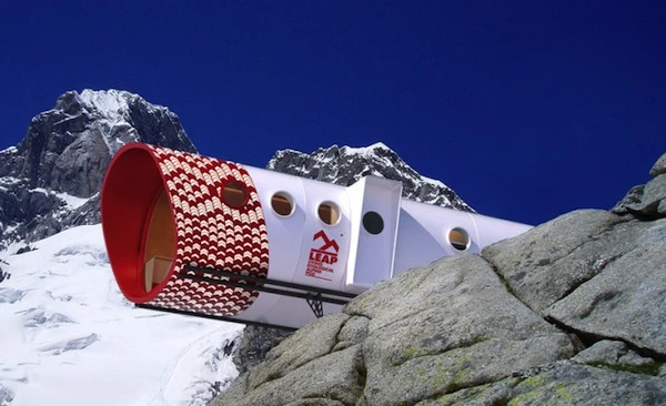LEAP modules are built entirely off-site, ready to be transported by helicopter to the summit of choice (image: LEAPfactory)