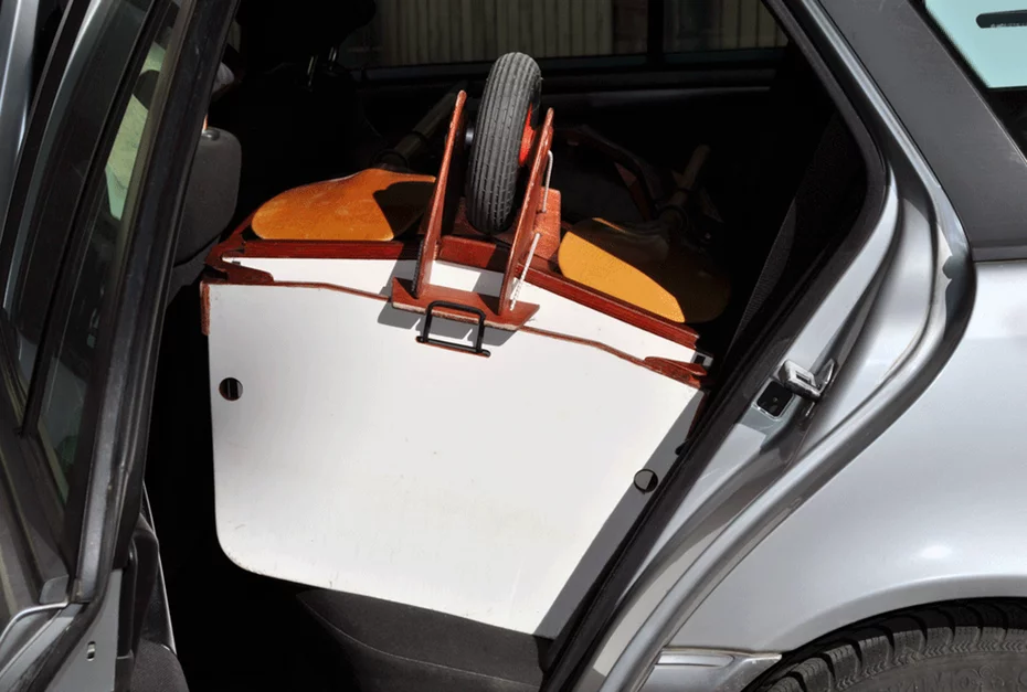 The Boner Kayak inside the rear seat