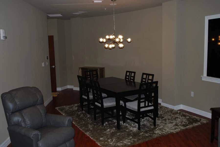 A lounge in one of the shelter condos