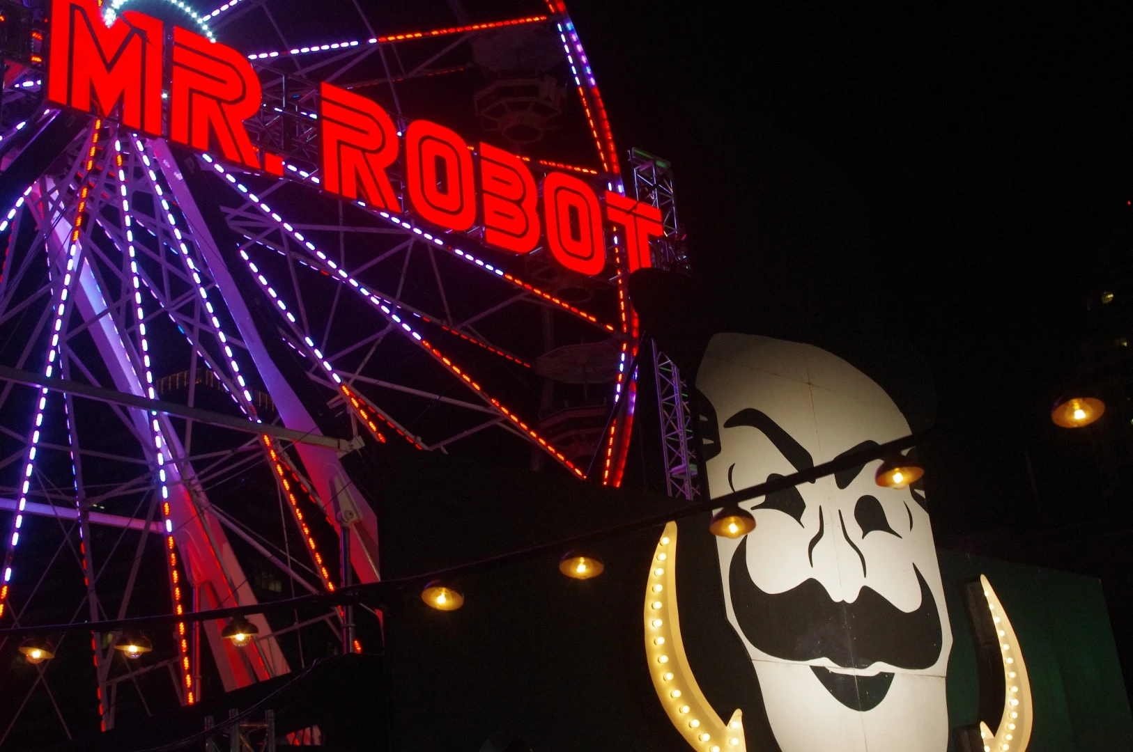 Of all the big brand exhibits at SXSW, one towered above the rest -- this Ferris wheel and amusement park from the USA Network's breakout show, "Mr. Robot"