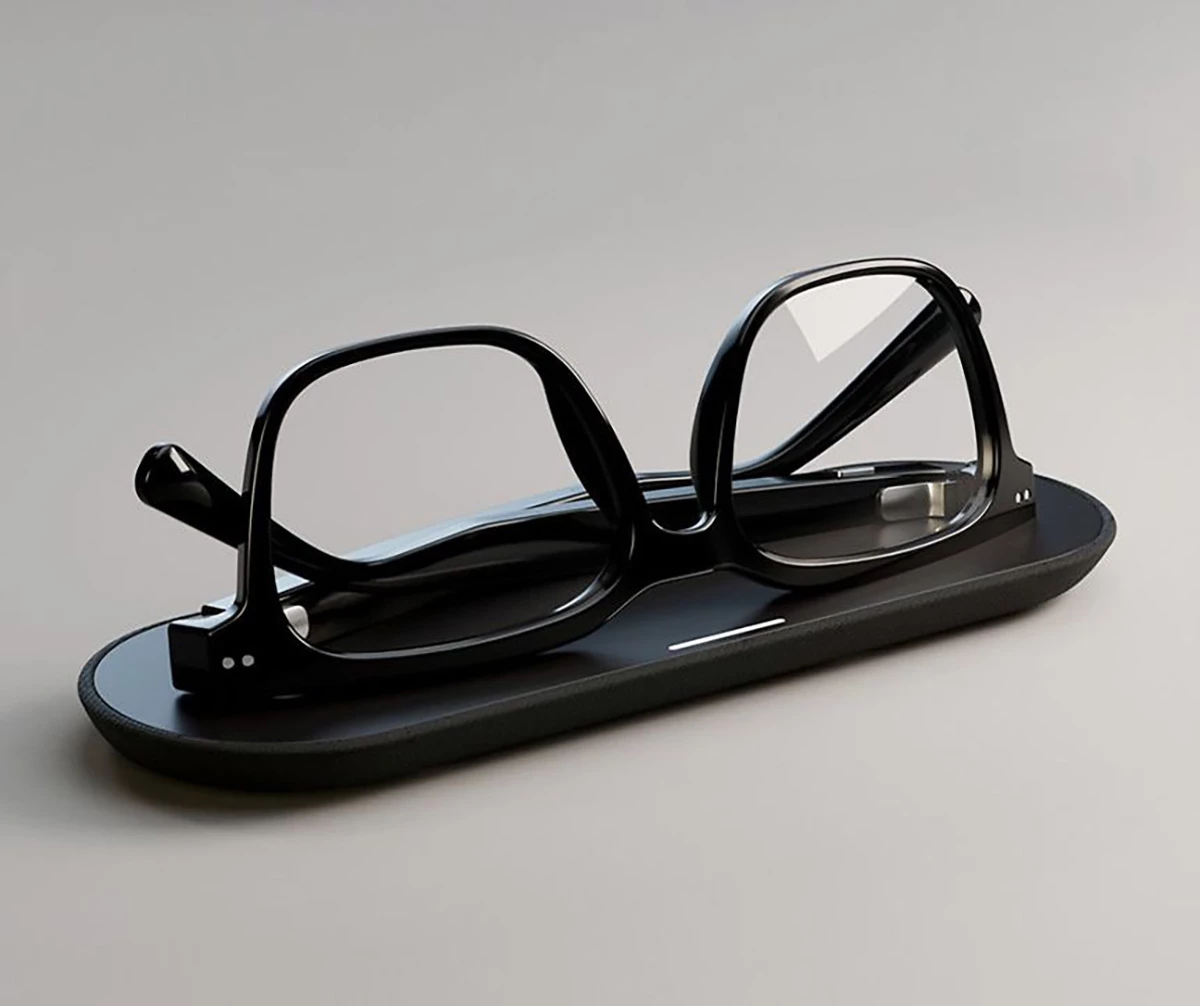 An included wireless charging pad juices up the glasses fully in 3 hours, for up to 8 hours of continuous use