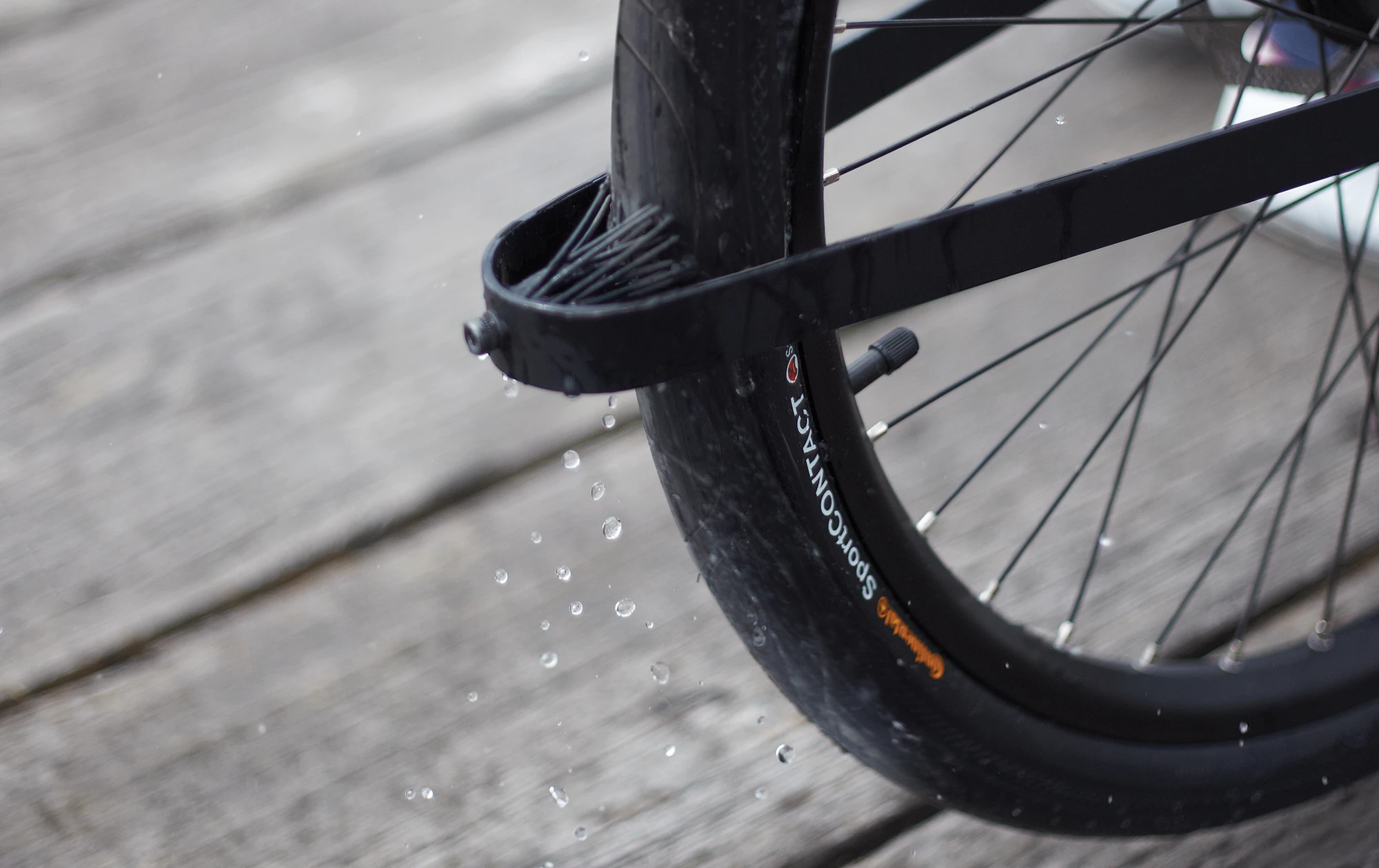 The Denny's rubber bristle-based rear fender