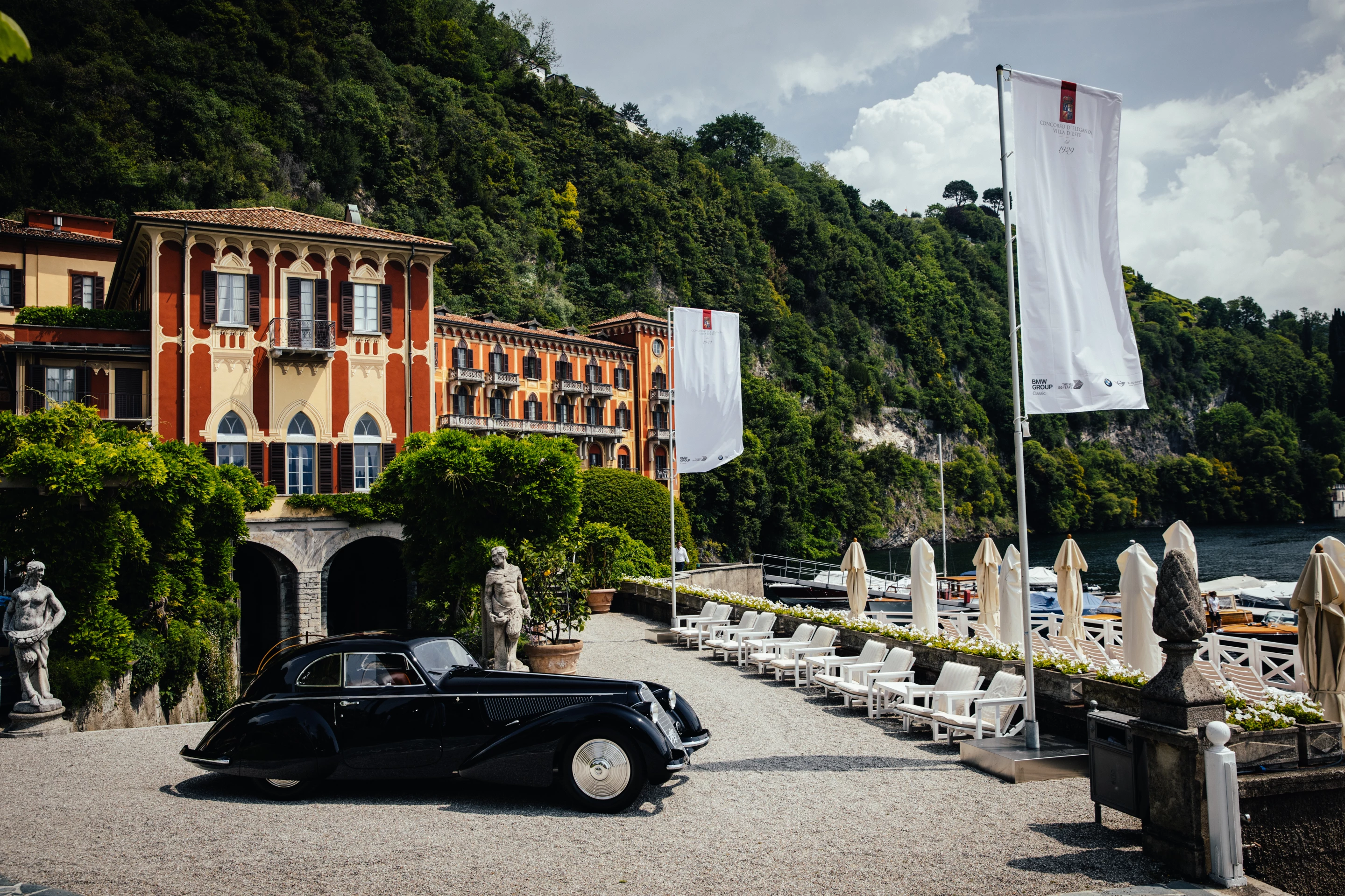 The chassis of the immensely successful racing cars run by Scuderia Ferrari in the pre-WW2 period provided the platform for this car, and it is one of just five cars built on a long wheelbase and clothed in Superleggera coachwork by Carrozzeria Touring