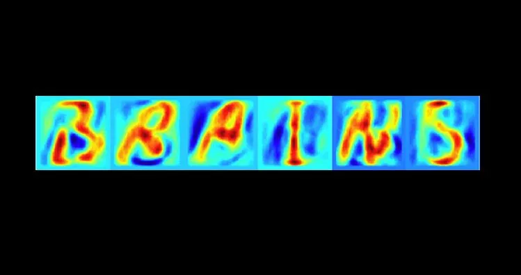 Reconstructed images of letters viewed by the test subjects