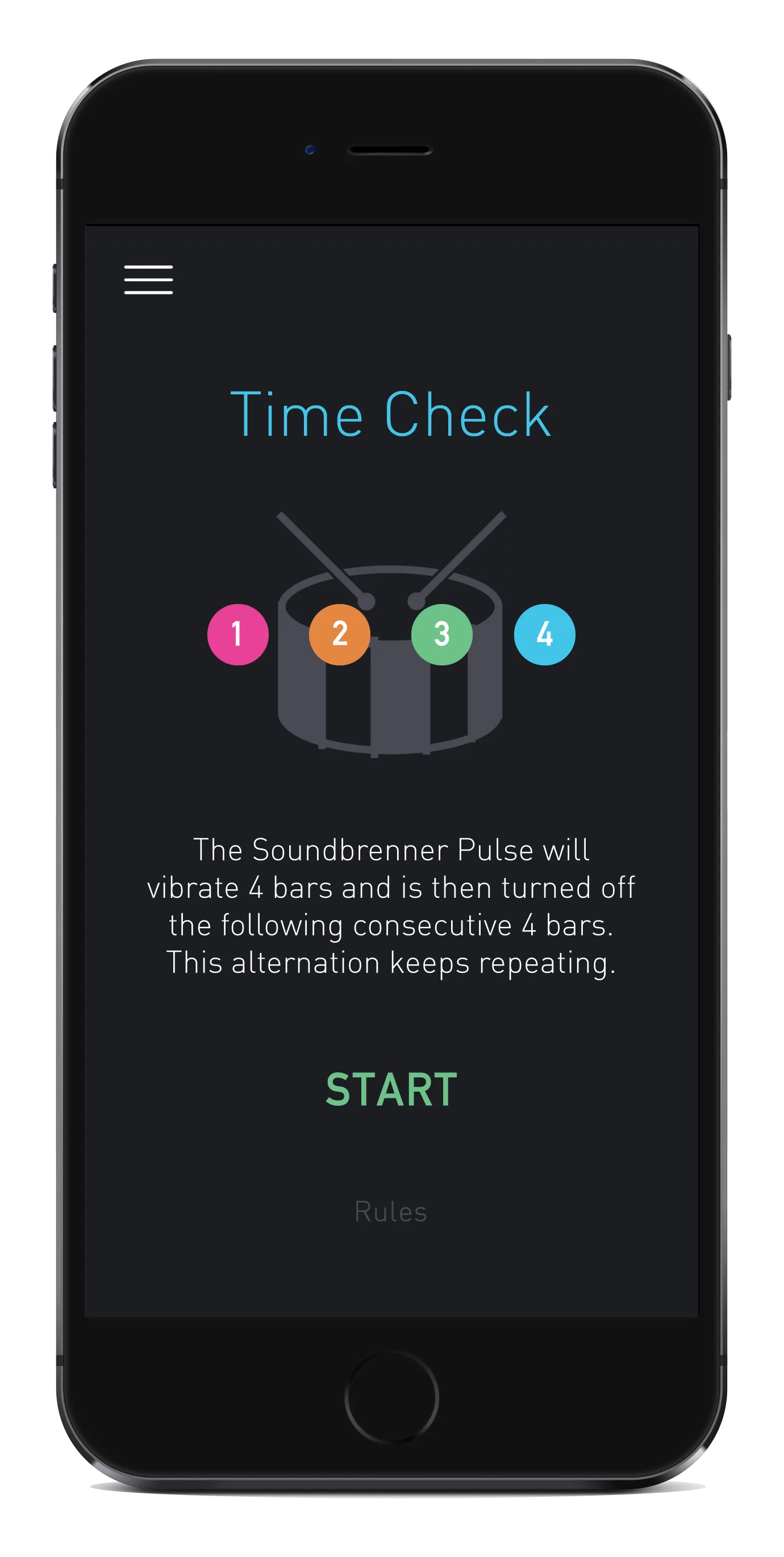 The Soundbrenner Pulse app allows the user to customize beat settings