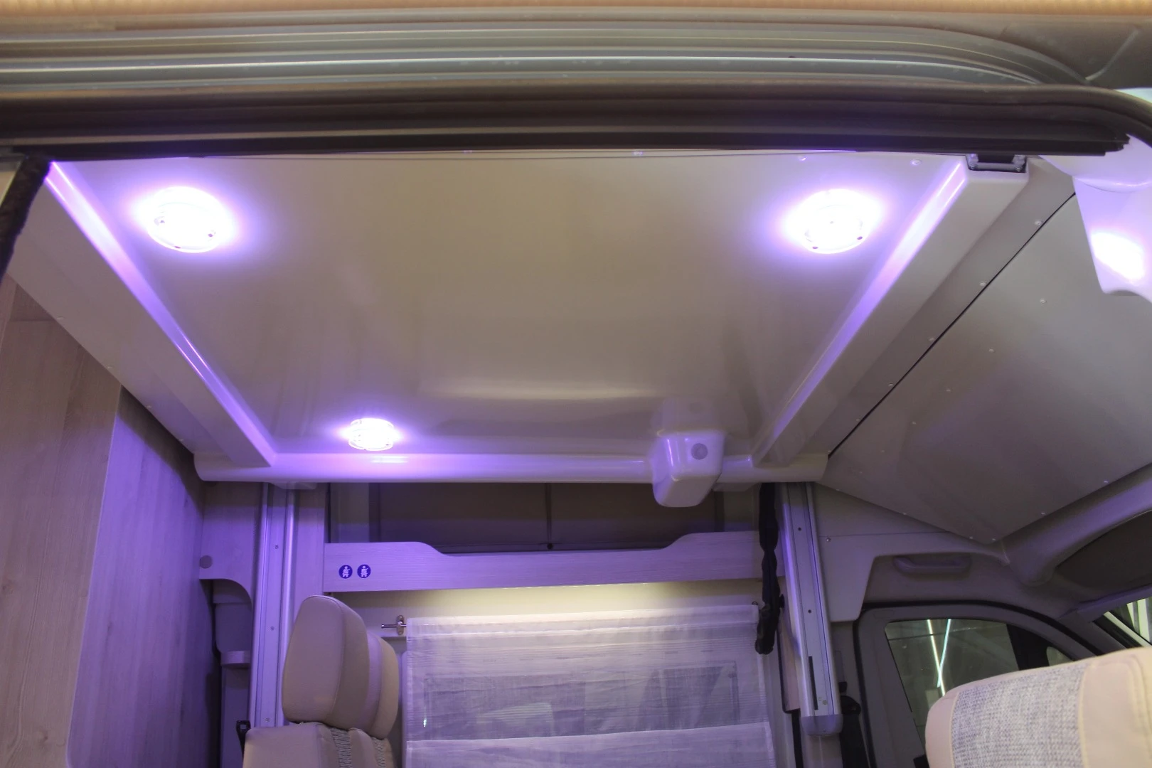 One of the true space-optimizers at CMT, the Karmann Mobil Dexter 555 sleeps up to six people on a combination of transverse rear bed, convertible dinette area bed and drop-down bed over top the dinette, all inside a 236 inch (599 cm) van