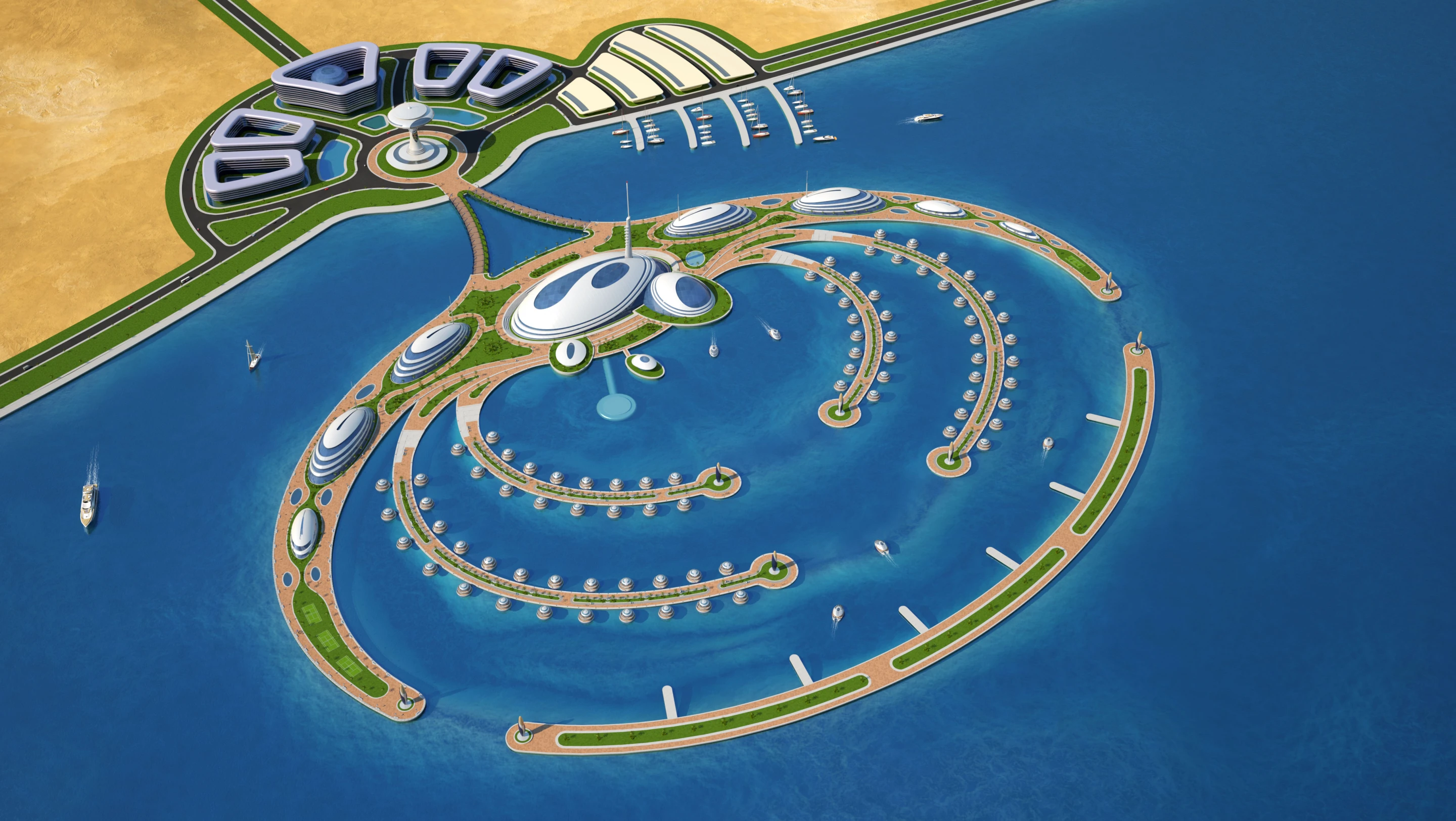 Amphibious 1000, Qatar's Italian designed Floating Resort (Image by Giancarlo Zema Design Group)