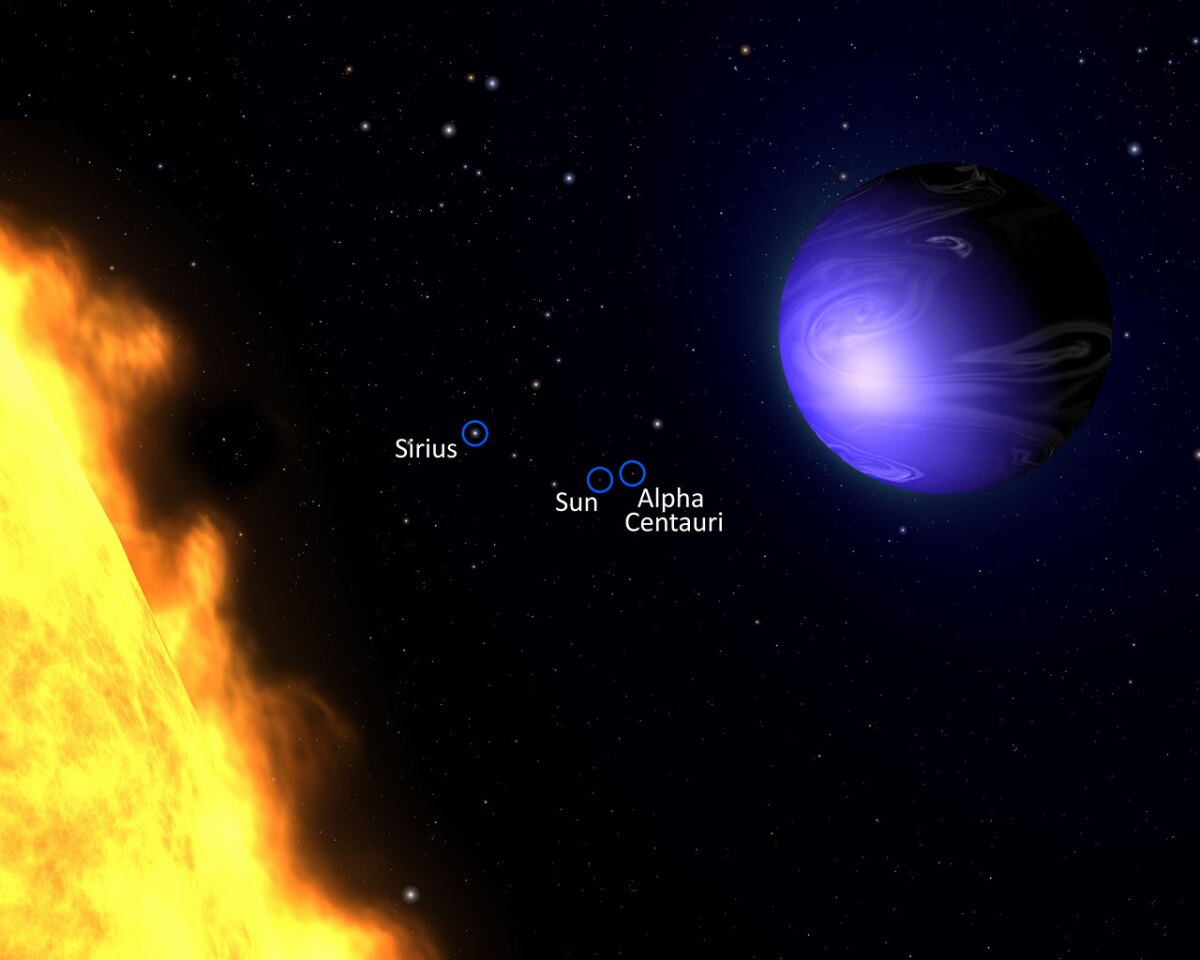 Artist's conception of the blue exoplanet HD 189733b orbiting a star 63 light years from Earth (Image: NASA, ESA, M. Kornmesser)