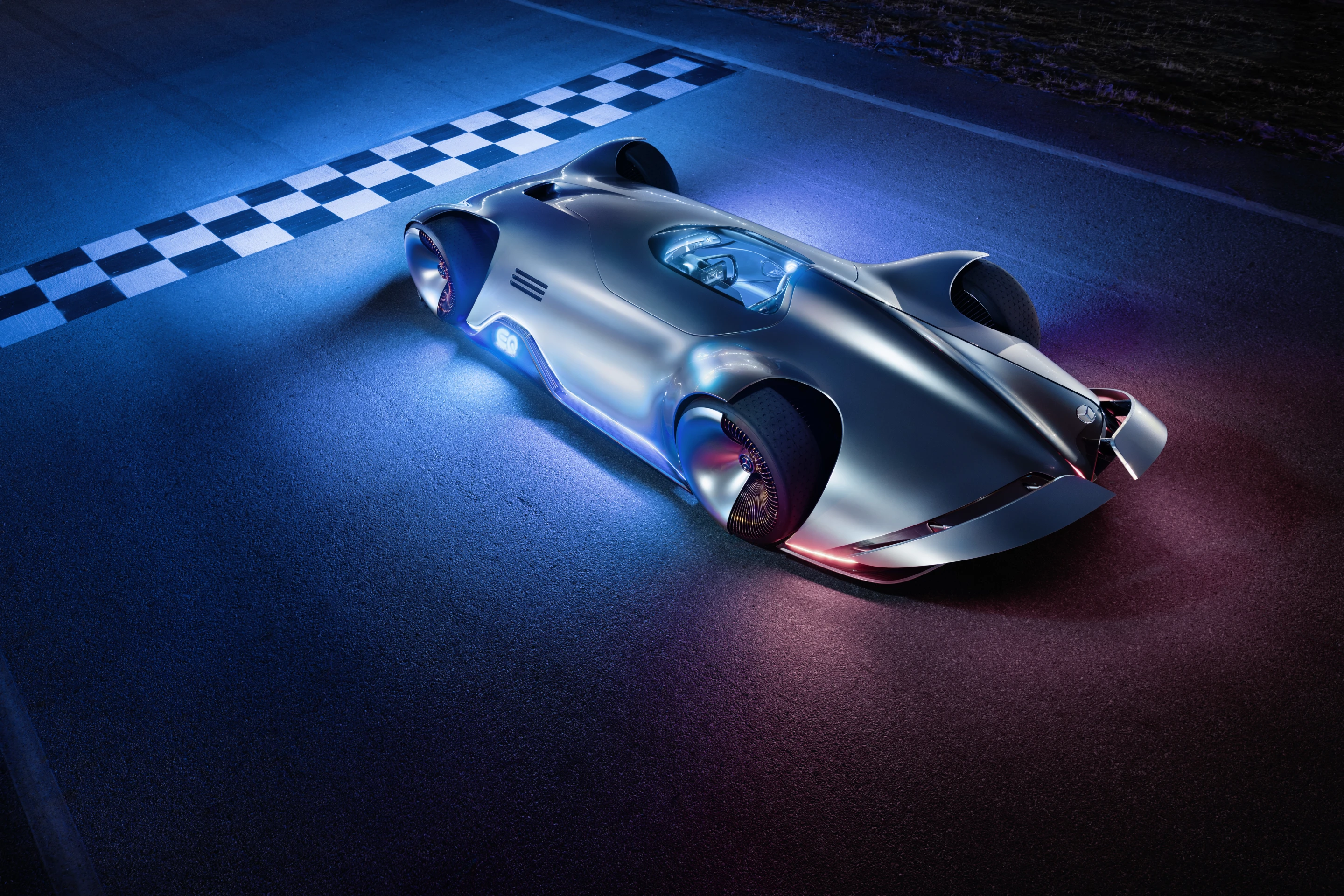 Each wheel of the Vision EQ Silver Arrow concept contains 168 lightweight aluminum spokes painted in rose gold