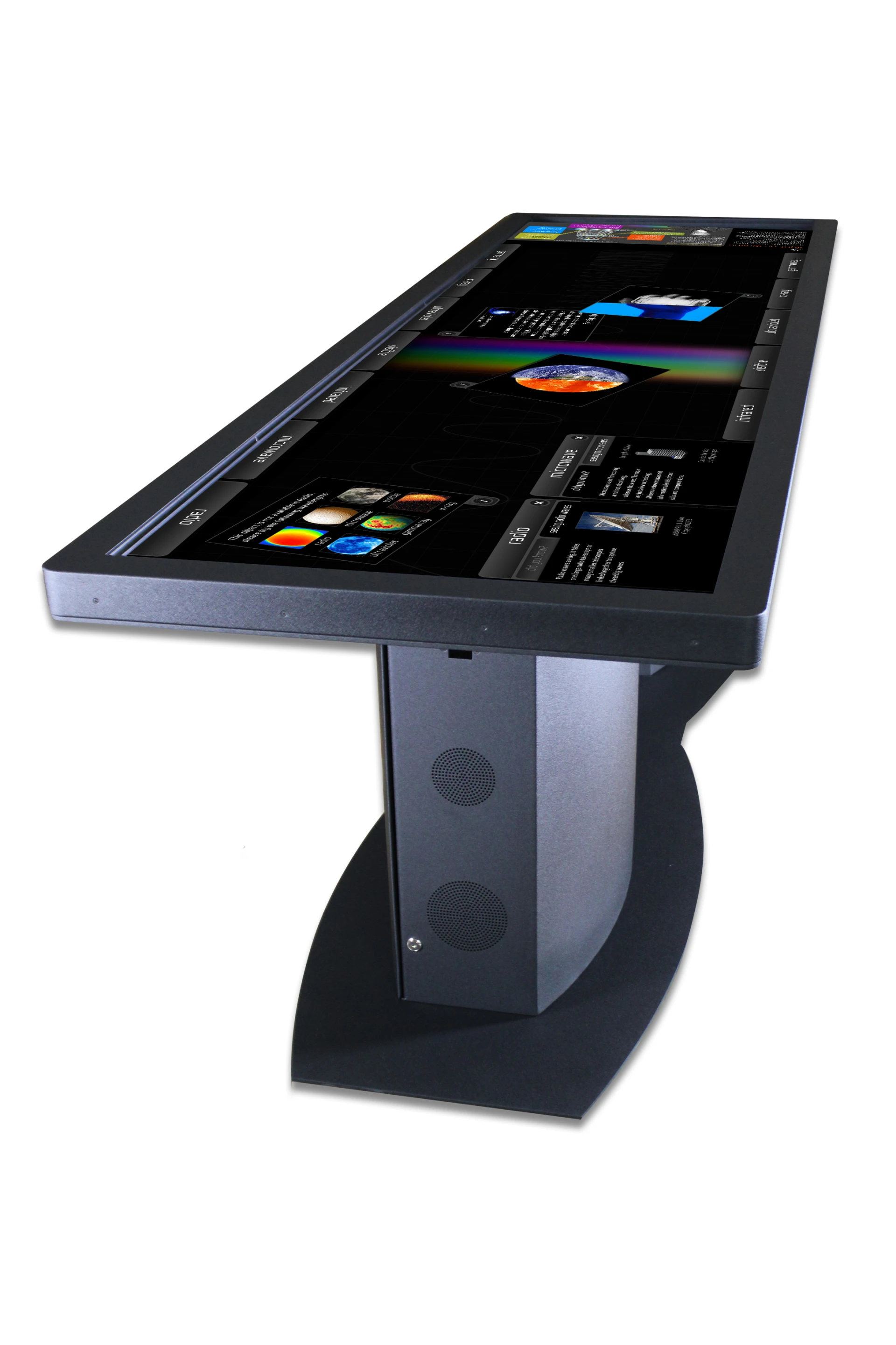 The Pano's 100-inch multitouch surface is made up of two 55-inch LED LCD HD display panels for a total display resolution of 3,840 x 1,080 pixels