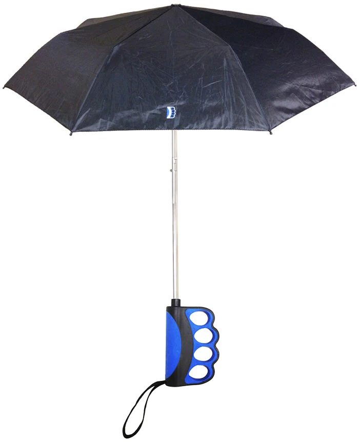 A four-finger ergonomic grip is the main selling point of Brolly, compared to other umbrellas on the market