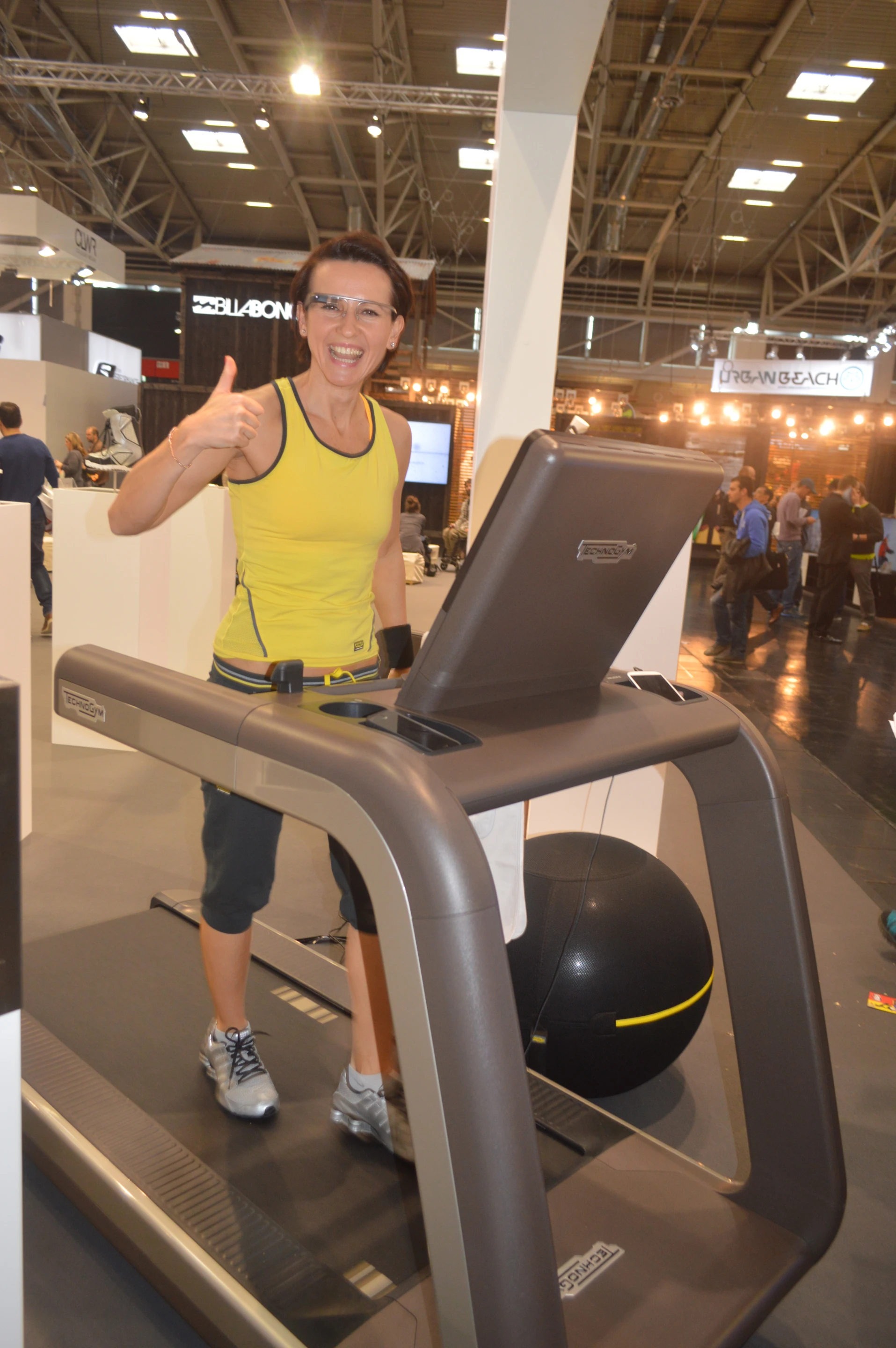Technogym offers an app that integrates Google Glass into its treadmill