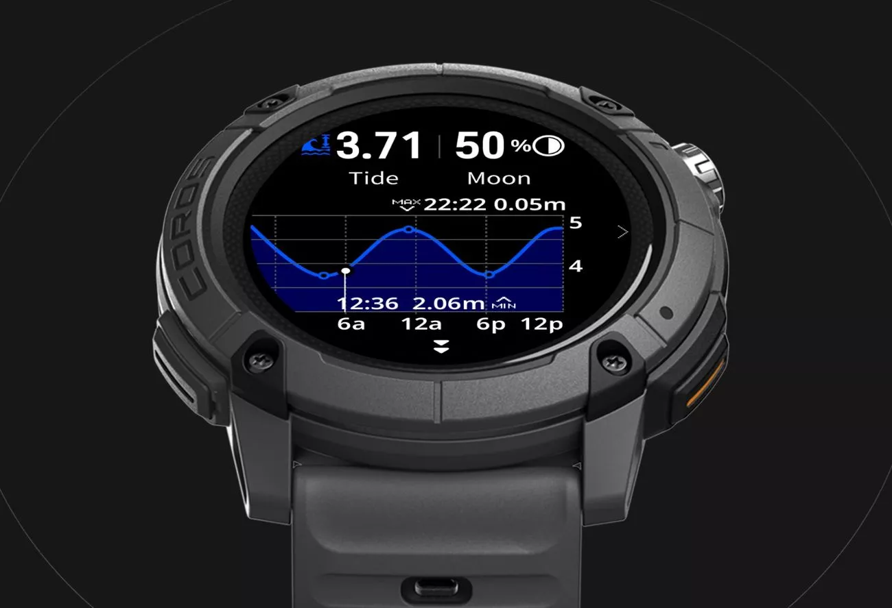 The Nomad's fishing features include data like moon phases to help you plan your trips