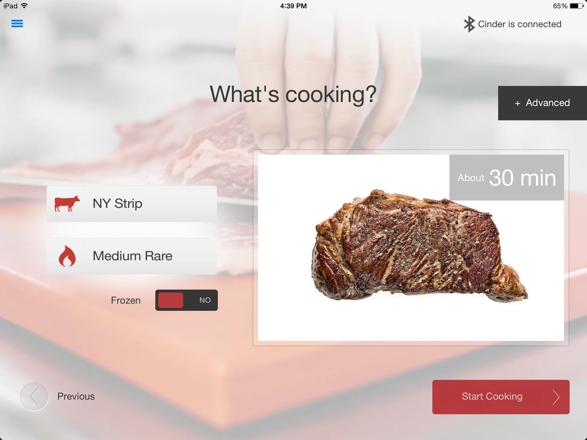 The Cinder Sensing Cooker can adapt to frozen foods