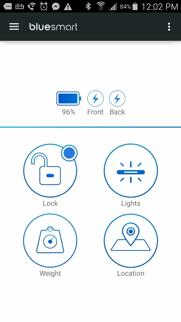 Like most smart devices, the Bluesmart One is controlled via an app