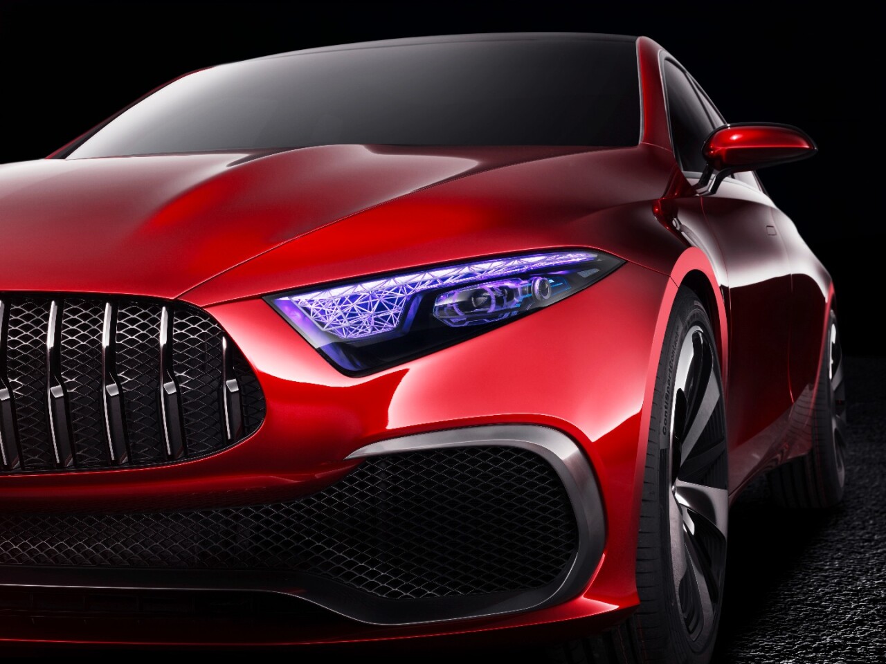 Slim LED headlamps are coated in a special UV paint which creates a colorful “glow” when light shines through