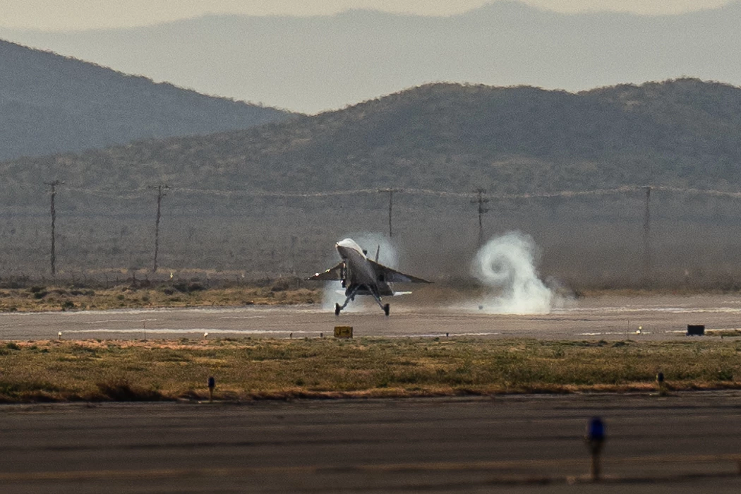 XB-1 touching down
