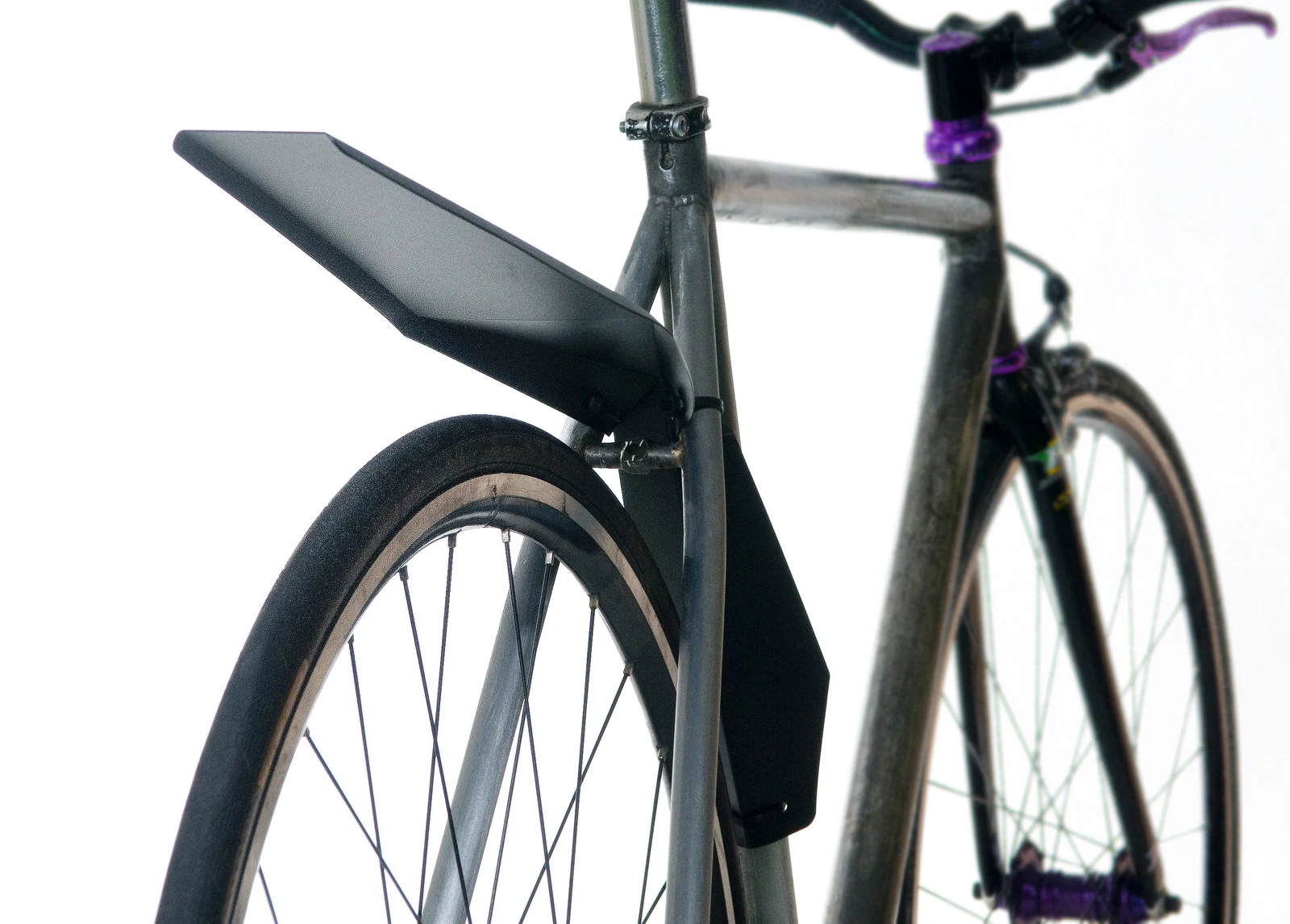 The Foldnfix mudguard is similar to the QuickFix, but attaches more permanently using zip ties