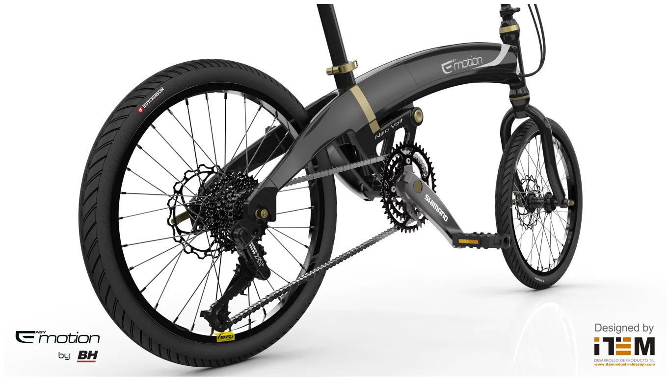 Close up of the NEO VOLT's rear-wheel gubbins