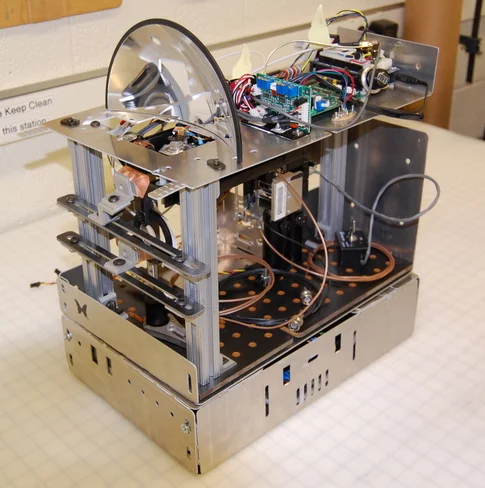 A holographic video monitor under construction at BYU (Photo: D. Smalley/BYU)