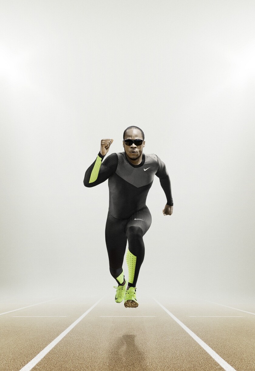 The Nike Pro TurboSpeed track uniform in action