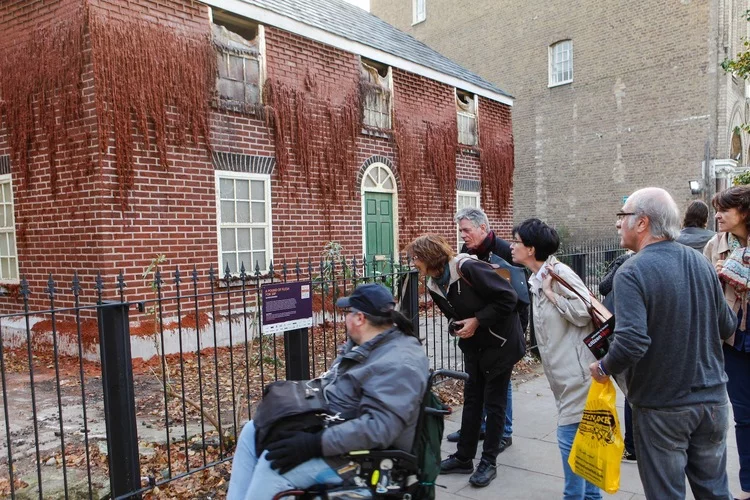 A pound of flesh for 50p was created for London’s Bankside Merge Festival (Photo: Tommophoto)