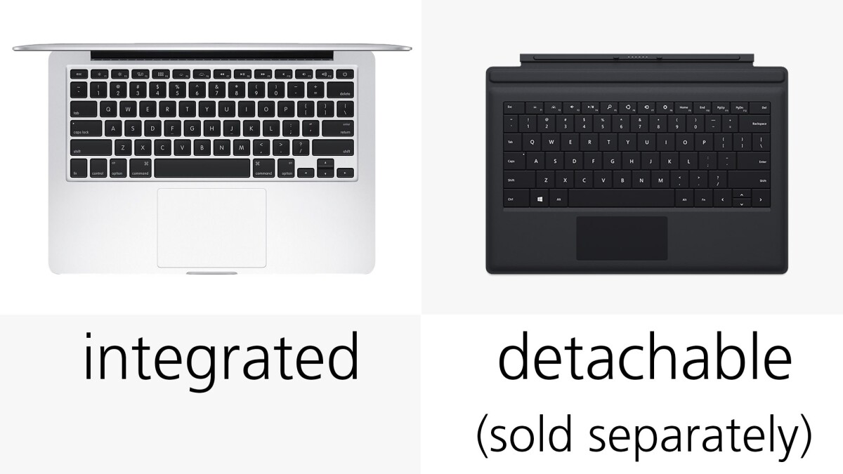 Just to be crystal clear, we're dealing with a dedicated notebook (with integrated keyboard) and a transforming tablet (with detachable keyboard)