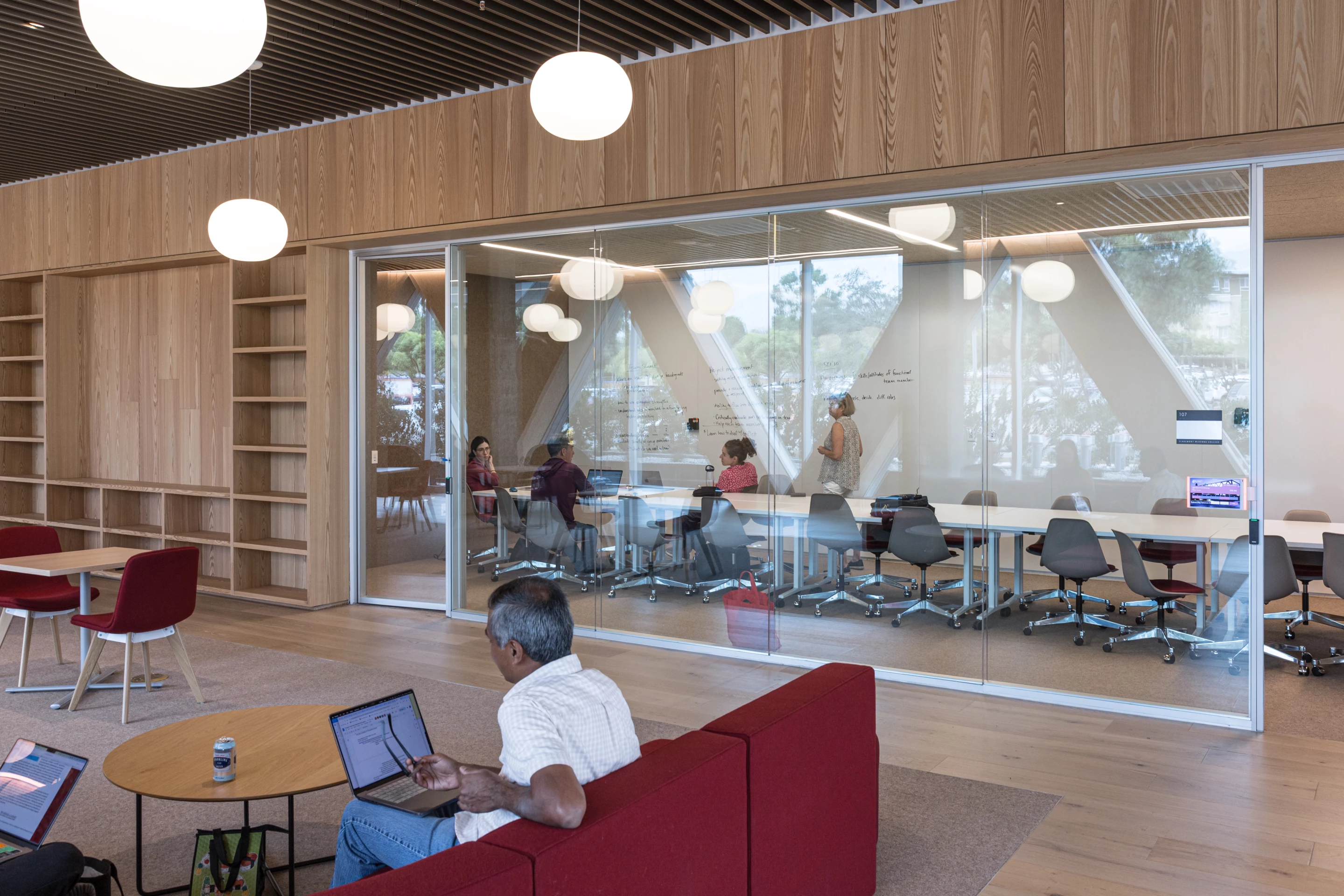 The Claremont McKenna College Robert Day Sciences Center measures 135,000 sq ft (roughly 12,500 sq m)