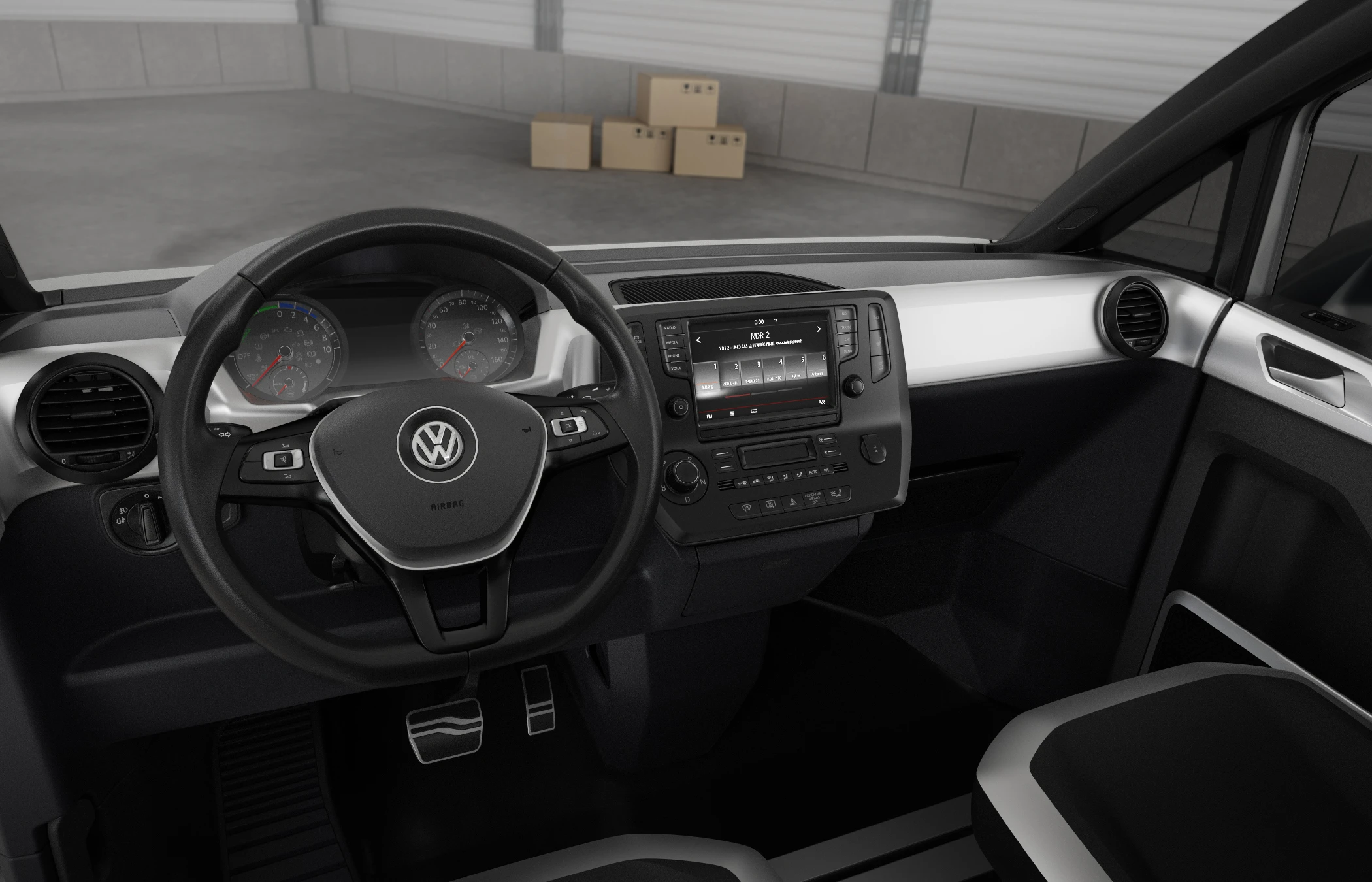 The e-Co-Motion concept keeps controls simple to make it easy to step through from the passenger side
