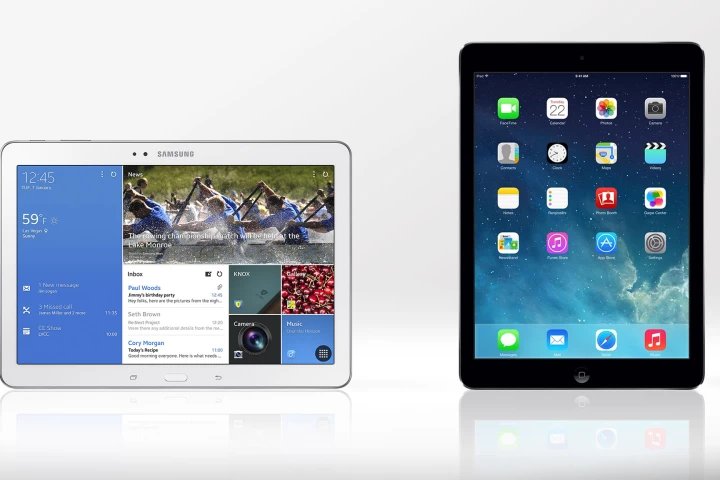 Gizmag compares the features and specs of the Samsung Galaxy TabPRO (10.1) and the Apple iPad Air