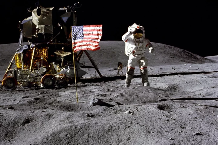 John Young on the Moon during Apollo 16