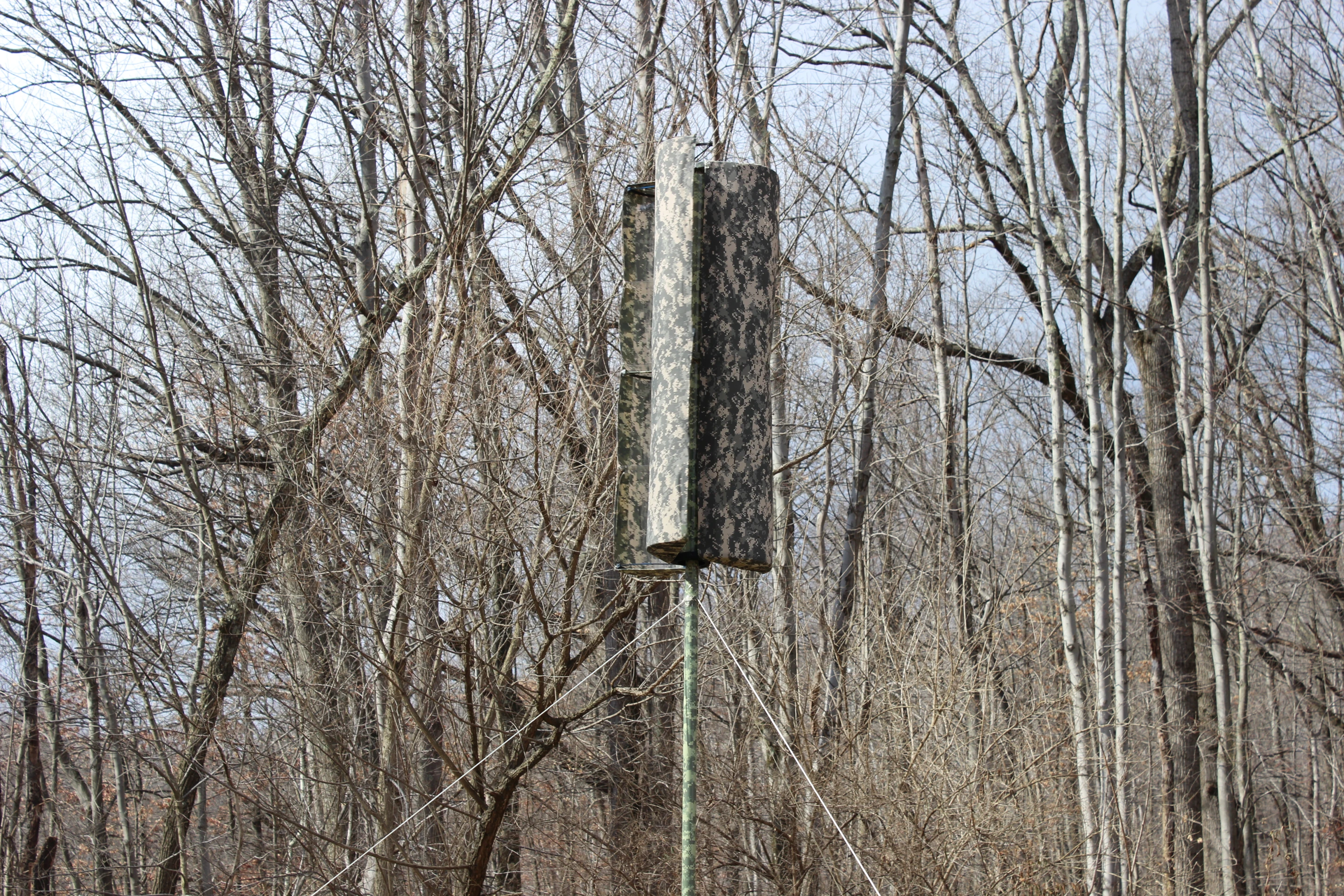 The larger Breeze turbine, stands 10 feet tall (3 m) and can generate over 100 Watts of power