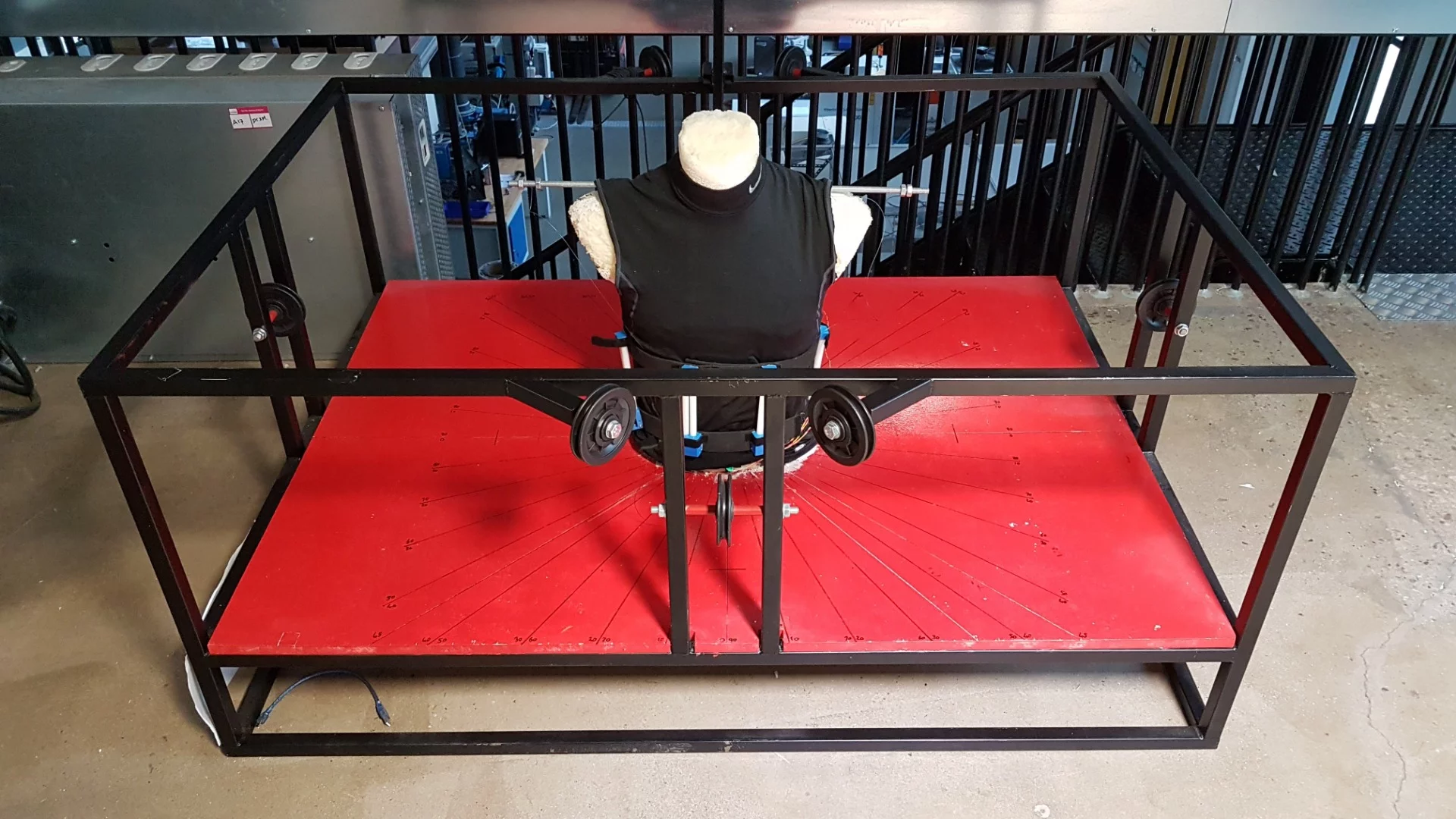 The simulator's spine can be altered to replicate the effects of conditions like scoliosis, for the testing of medical braces