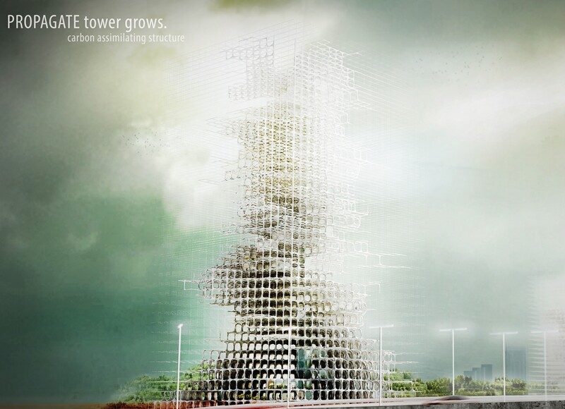 Third Place - Propagate Skyscraper: Carbon Dioxide Structure by YuHao Liu, Rui Wu (Canada)