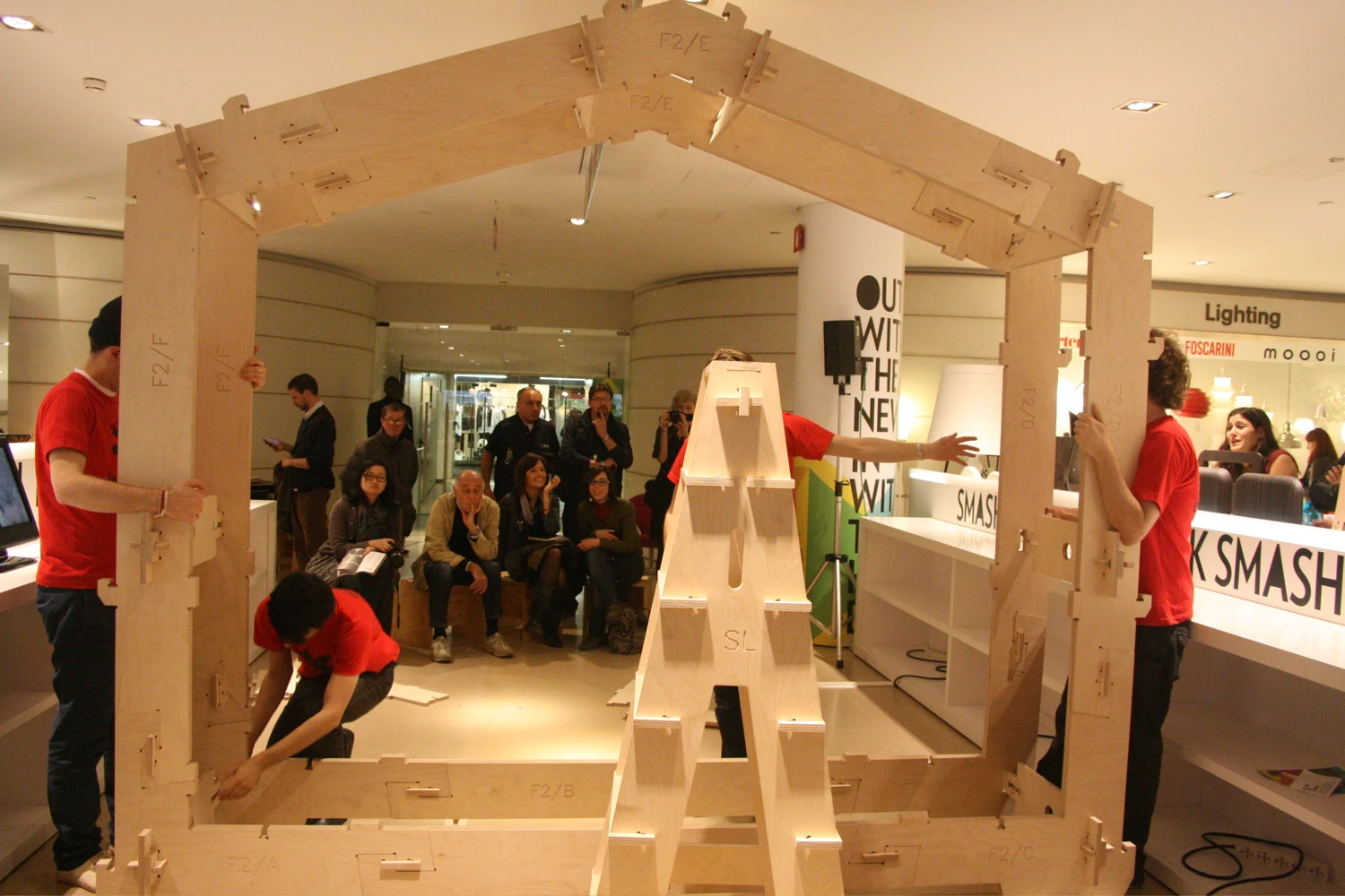 WikiHouse build at Milan Design Week (Photo: Bridget Borgobello/Gizmag)