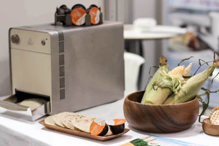 The Flatev makes fresh-baked tortillas from individual dough pods