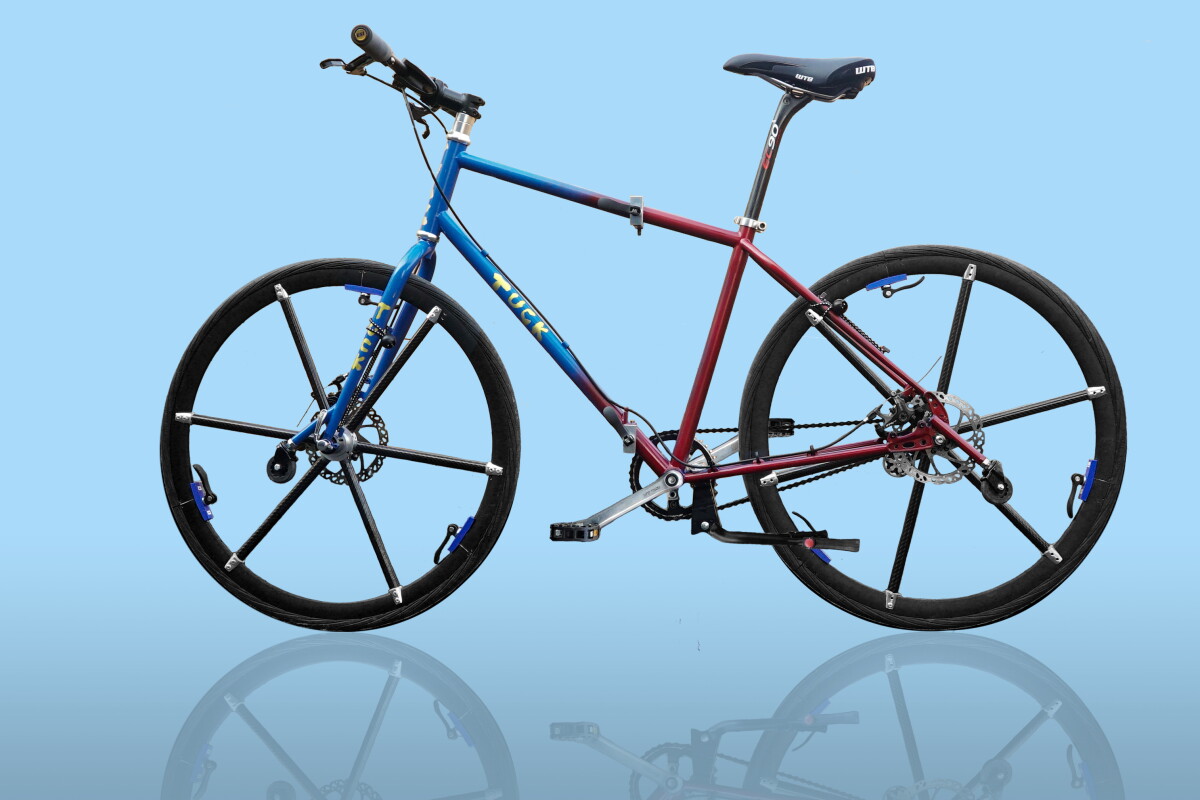 The tuck bike, unfolded and ready to ride
