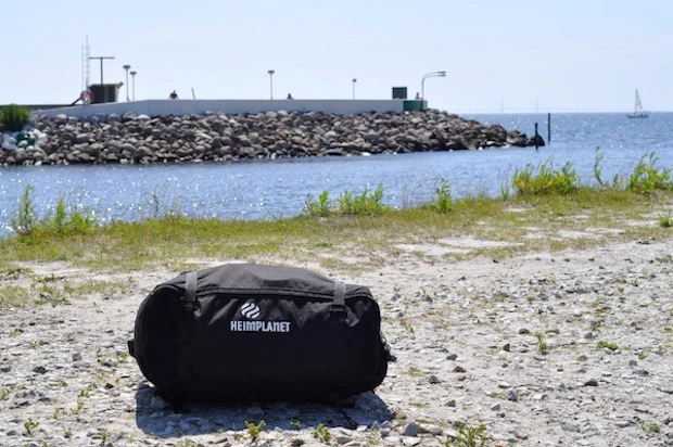 The inflatable geodesic "Cave" tent from Heimplanet