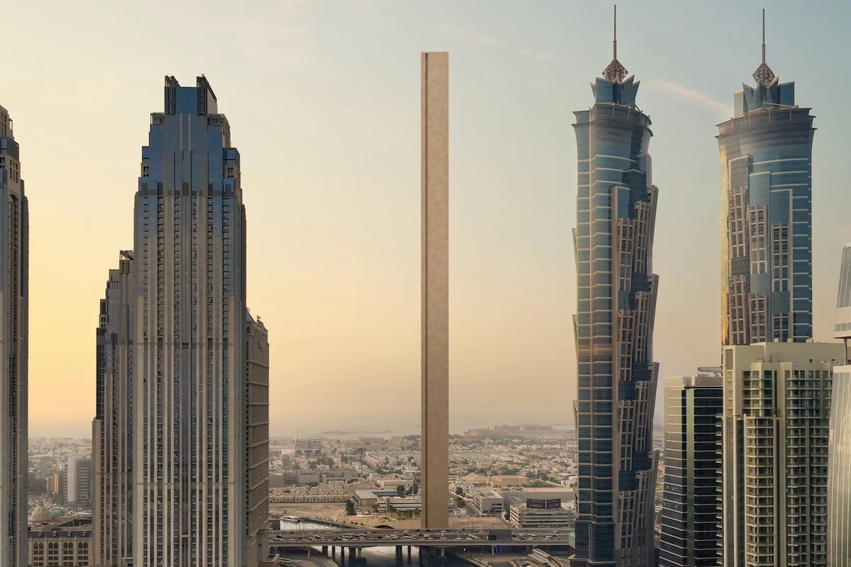 The Muraba Veil is an incredibly thin supertall skyscraper in Dubai that will have a width of just 22.5 m (73 ft)