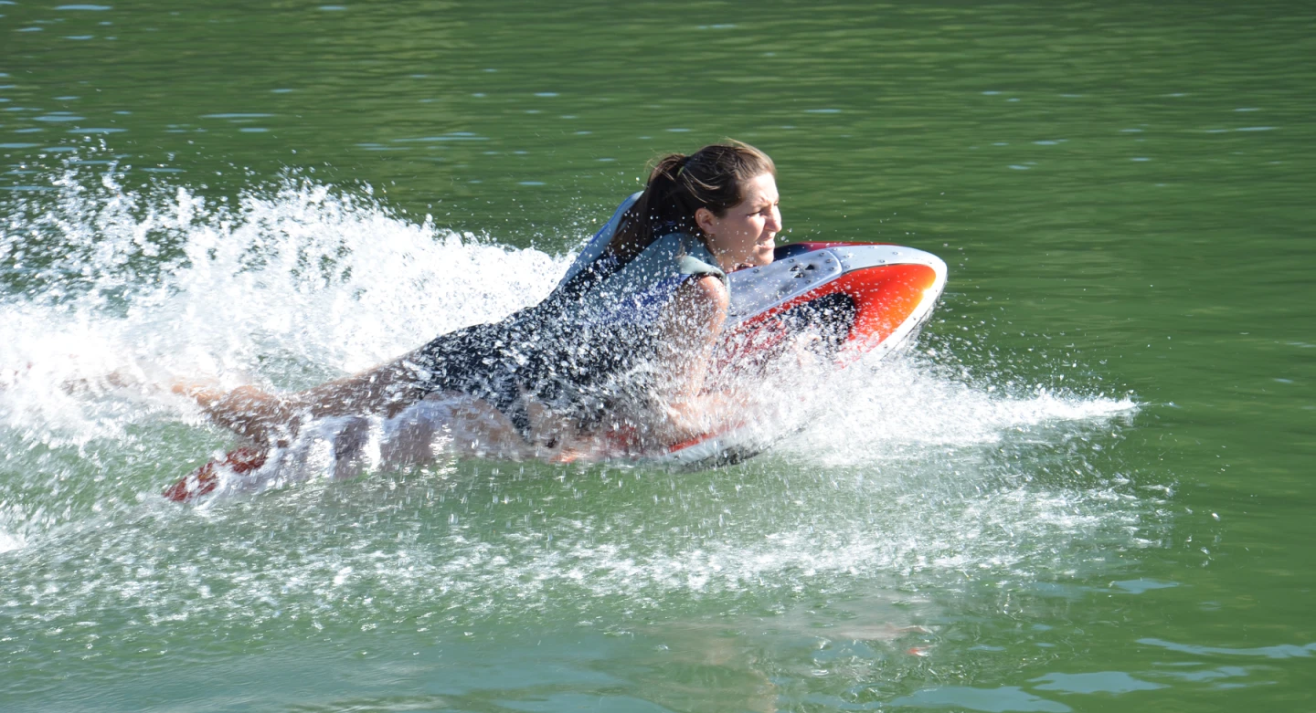 The Kymera body board weighs 48 lbs (21 kg)