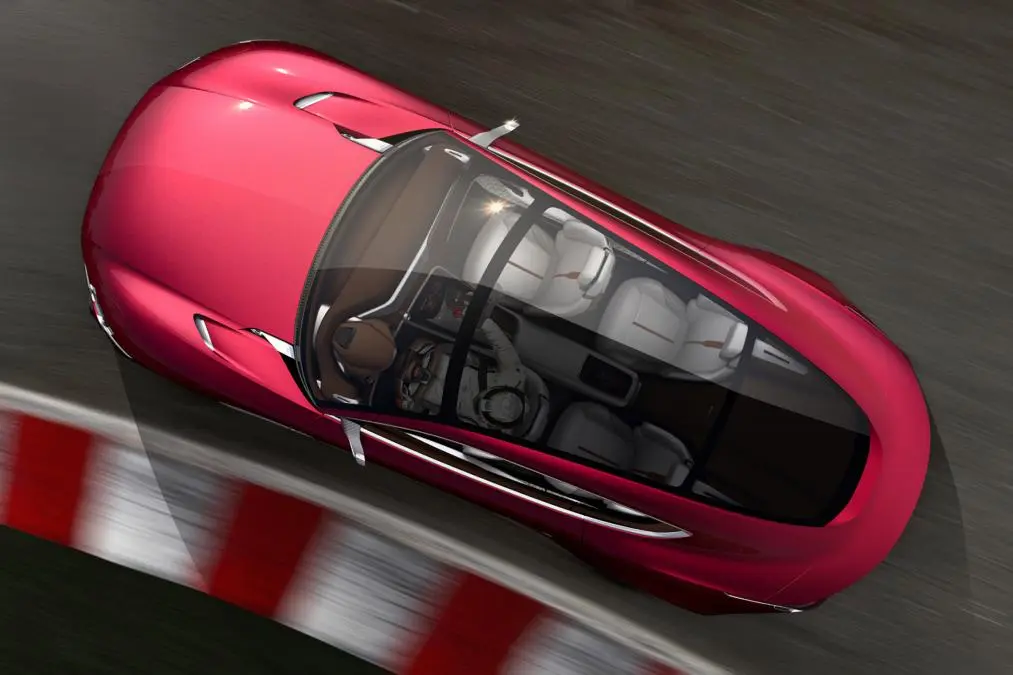 The interior of MG's E-motion concept has four seats and an intelligent infotainment system