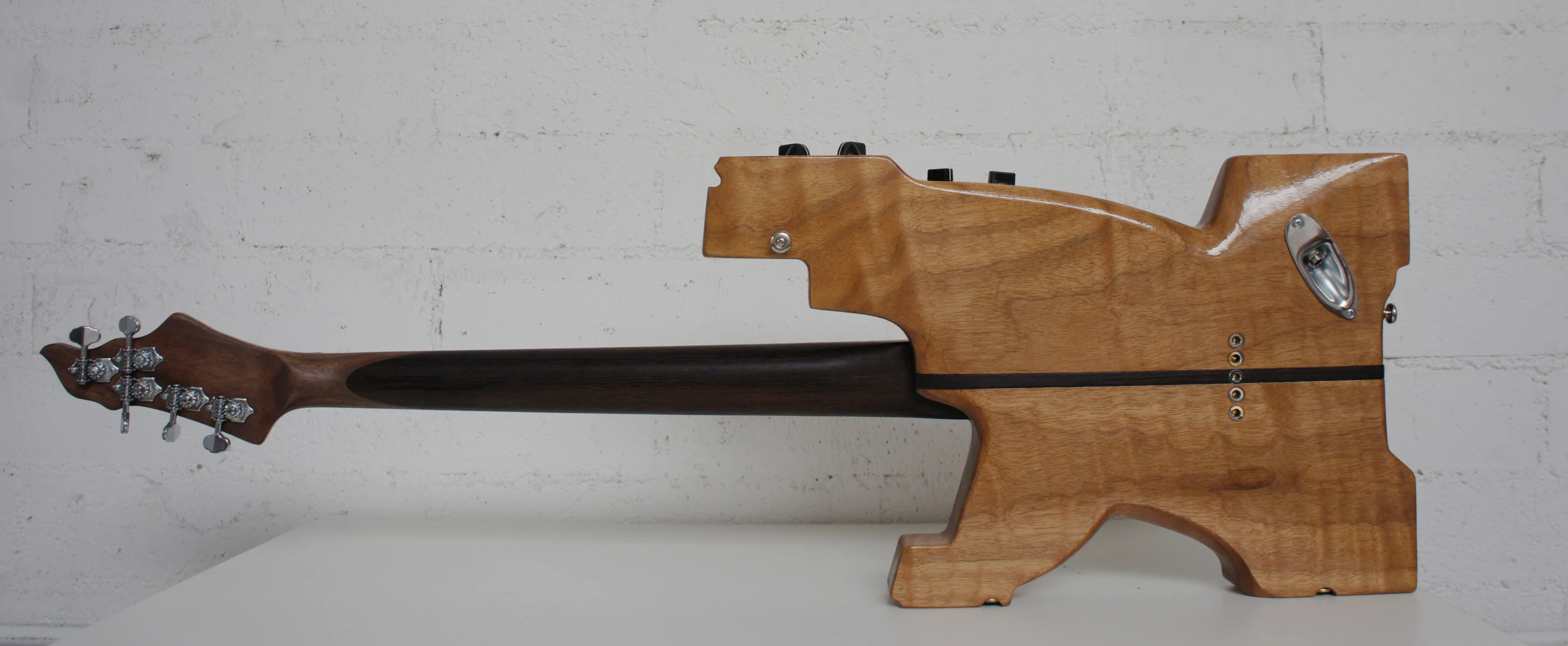 Rear view of a assembled kitar