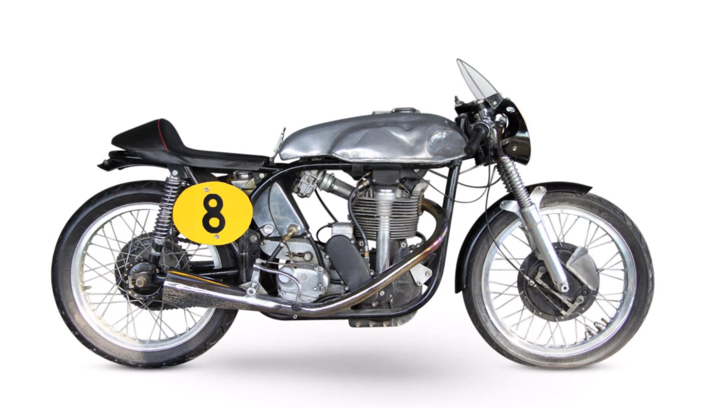 This 1996 Molnar 498cc Manx Racing Motorcycle, Lot 179 at Bonhams Autumn Stafford Sale (18-Oct-15) is estimated to sell for between £12,000 and 16,000 ($18,500 and $24,500)